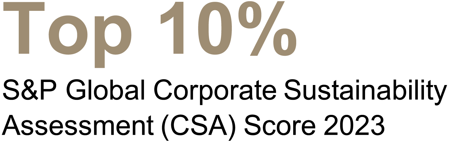 Top 10% S&P Global ESG Score 2023